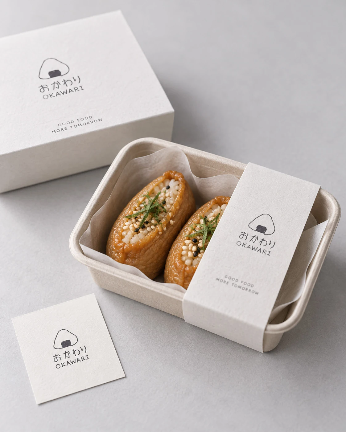 Inari sushi in an OKAWARI food box