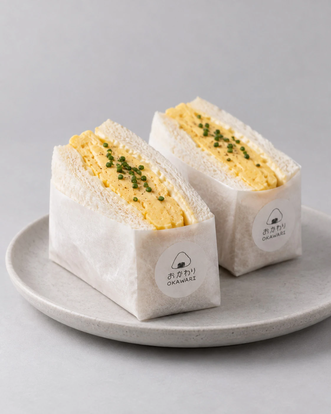 Soft Japanese egg sandwiches with a sprinkle of chives